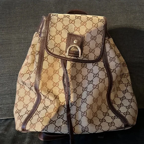 Gucci | Bags | Authentic Gucci Canvas With Leather Stripes 